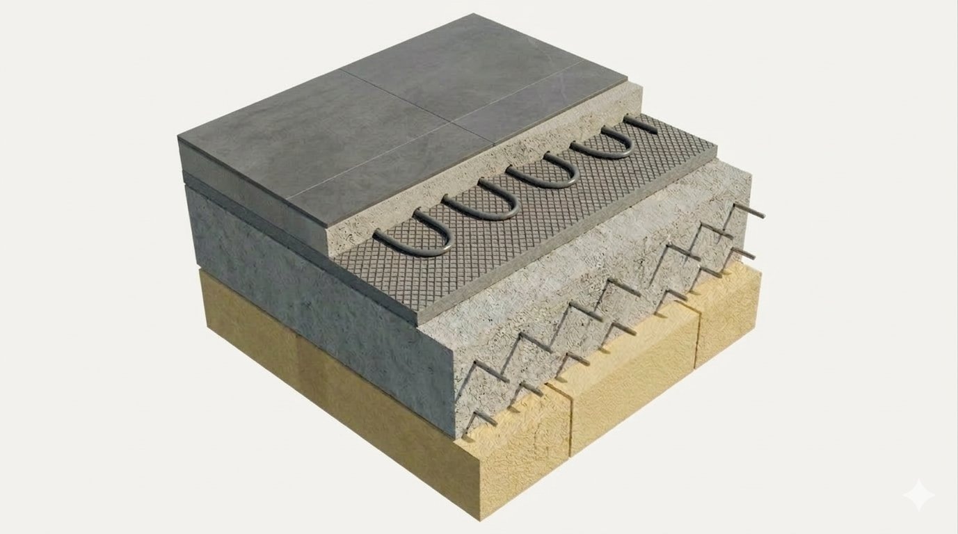 Kellerdeckendämmung Schichtaufbau