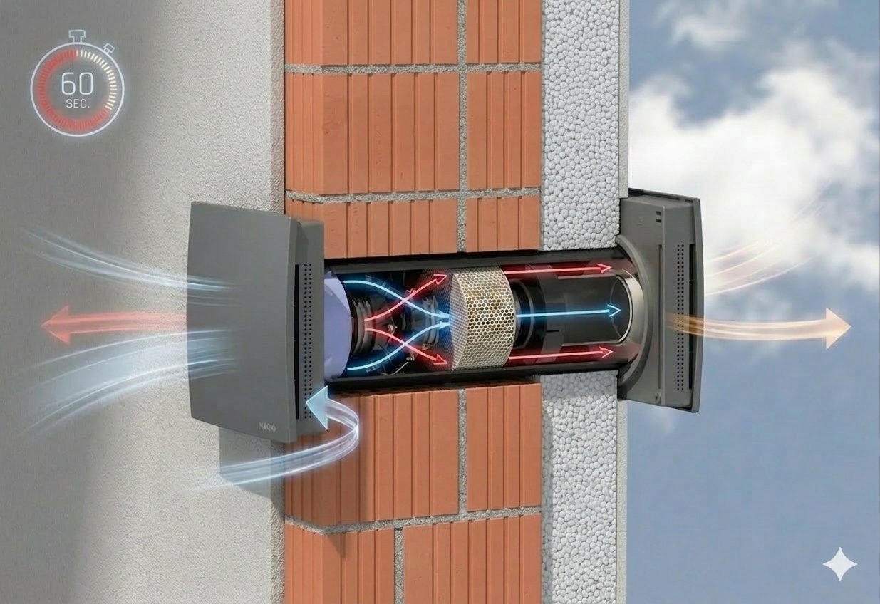 Dezentrale Lüftungsanlage mit Wärmerückgewinnung